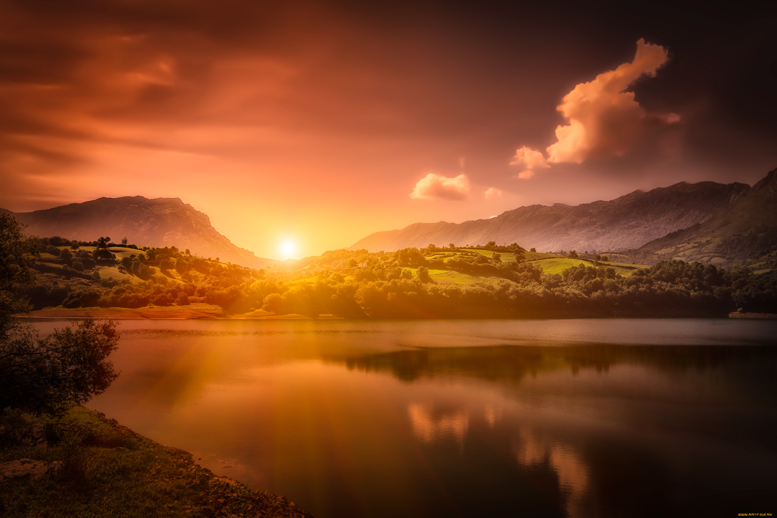 , , , , spain, asturias, alfilorios, reservoir, , , , 